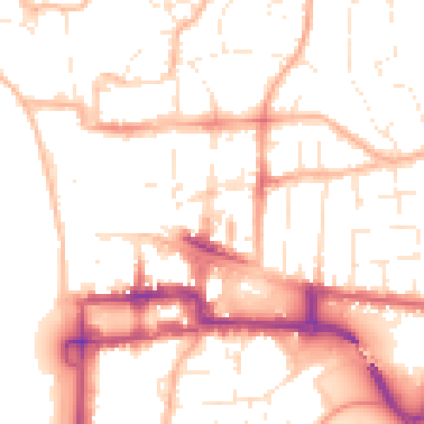 Daytime road noise heatmap for BS23 1RQ