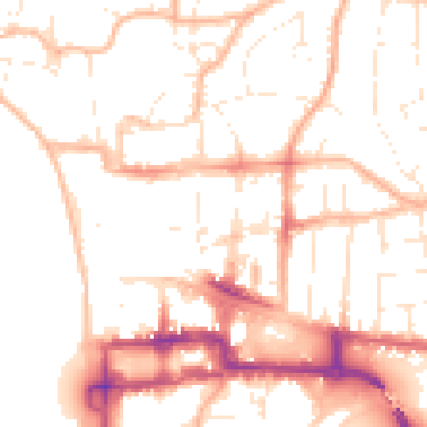 Daytime road noise heatmap for BS23 1RS