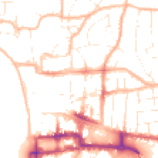 Daytime road noise heatmap for BS23 1RY