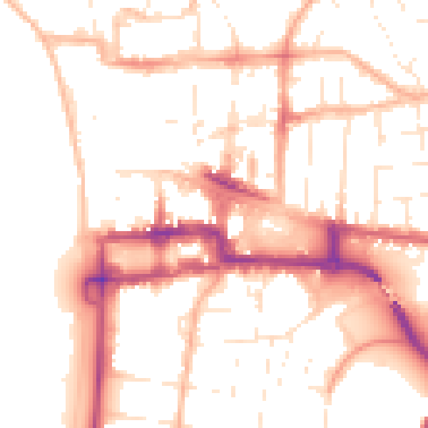 Daytime road noise heatmap for BS23 1UG