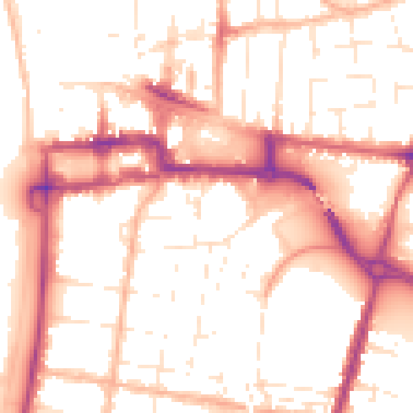 Daytime road noise heatmap for BS23 1YA