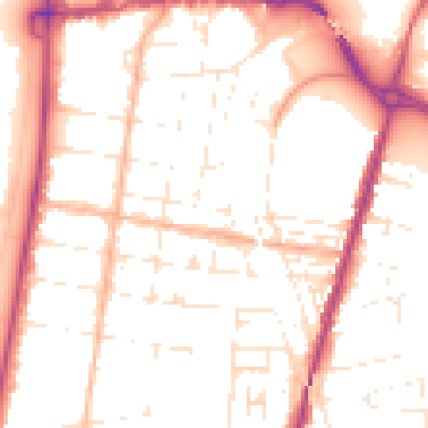 Daytime road noise heatmap for BS23 1YN