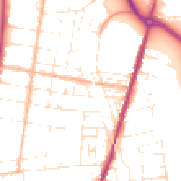 Daytime road noise heatmap for BS23 1YR