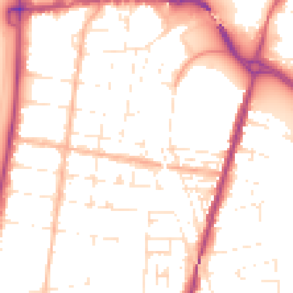 Daytime road noise heatmap for BS23 1YW