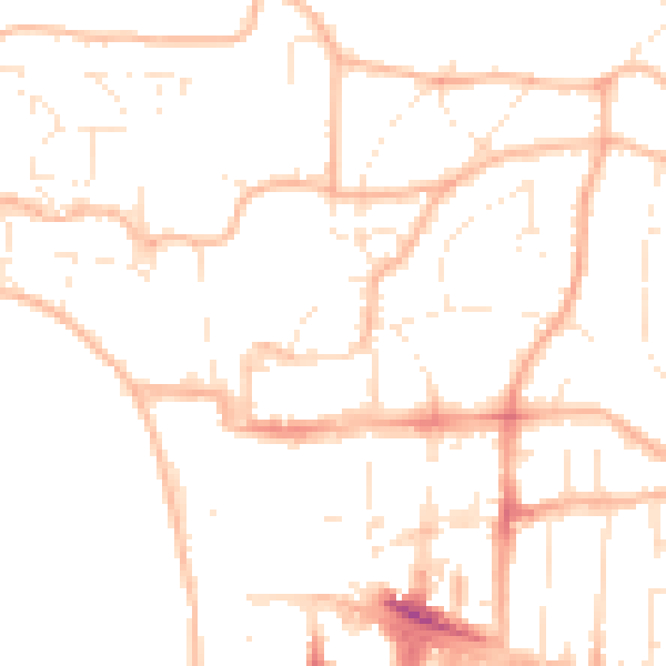 Daytime road noise heatmap for BS23 2QA
