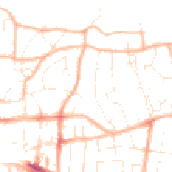 Daytime road noise heatmap for BS23 2QW