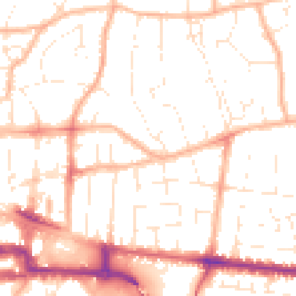 Daytime road noise heatmap for BS23 2RE