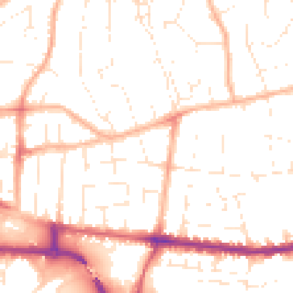 Daytime road noise heatmap for BS23 2RX