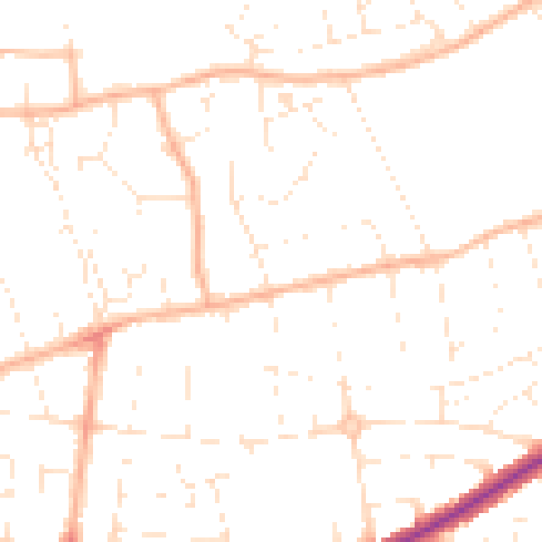 Daytime road noise heatmap for BS23 2XA