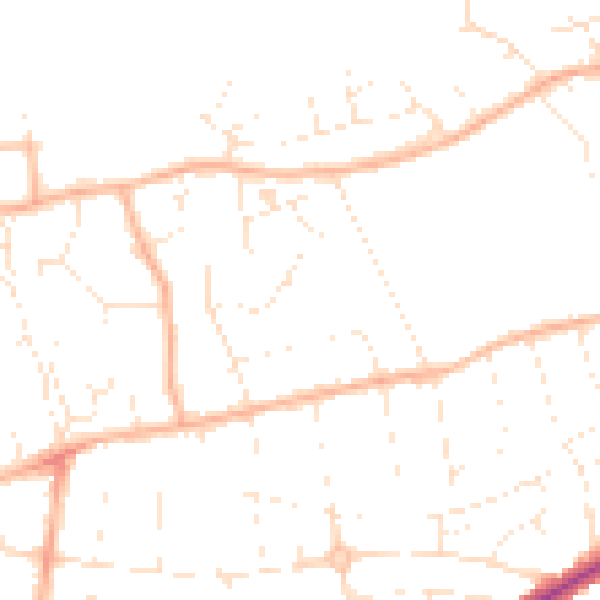 Daytime road noise heatmap for BS23 2XQ