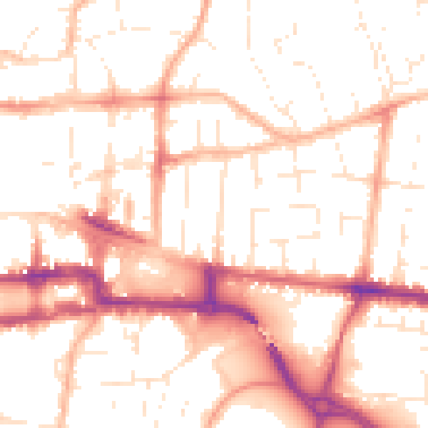Daytime road noise heatmap for BS23 3AT