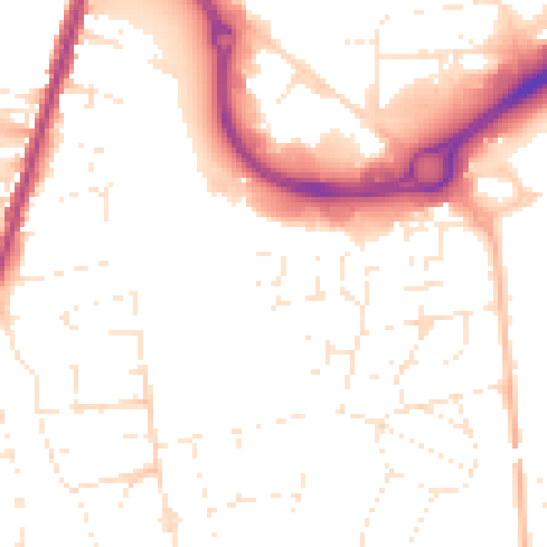 Daytime road noise heatmap for BS23 3BX