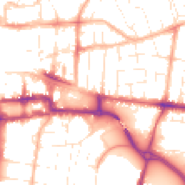 Daytime road noise heatmap for BS23 3BY