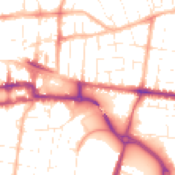 Daytime road noise heatmap for BS23 3DE