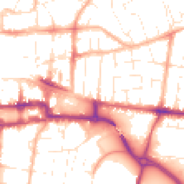 Daytime road noise heatmap for BS23 3DH