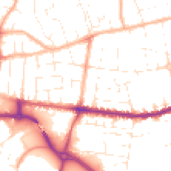 Daytime road noise heatmap for BS23 3DY