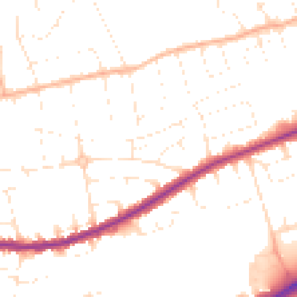 Daytime road noise heatmap for BS23 3LE