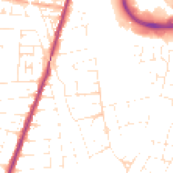 Daytime road noise heatmap for BS23 3RH