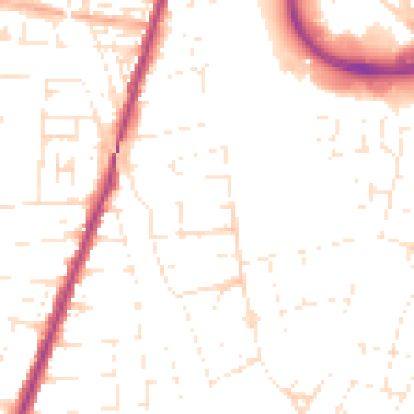 Daytime road noise heatmap for BS23 3SP