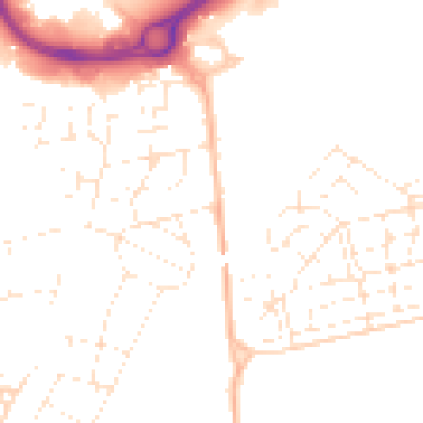 Daytime road noise heatmap for BS23 3XQ