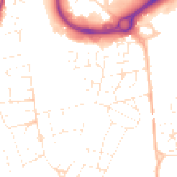 Daytime road noise heatmap for BS23 3XY
