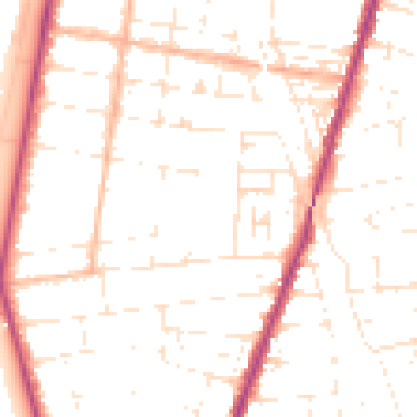 Daytime road noise heatmap for BS23 4AG