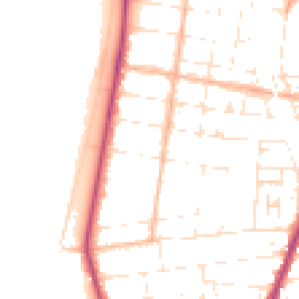 Daytime road noise heatmap for BS23 4AT