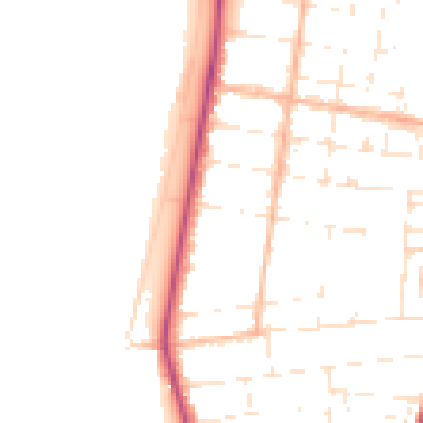 Daytime road noise heatmap for BS23 4AY