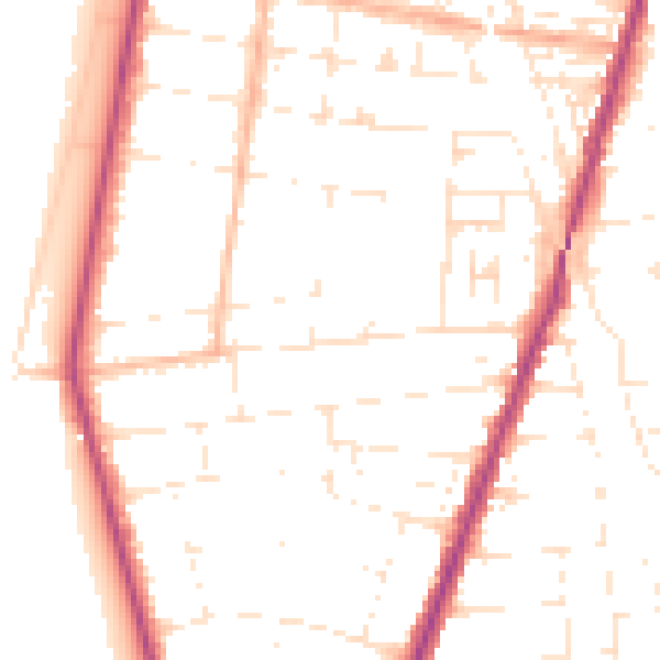Daytime road noise heatmap for BS23 4BH