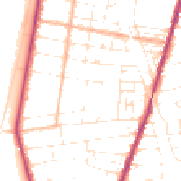 Daytime road noise heatmap for BS23 4BT