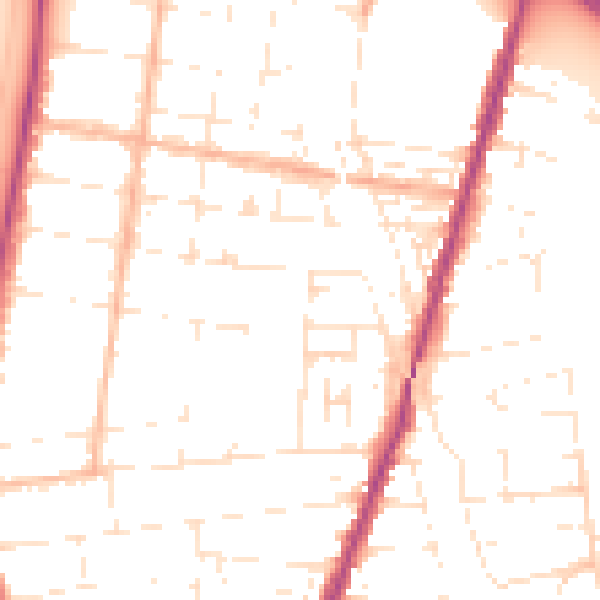 Daytime road noise heatmap for BS23 4DH