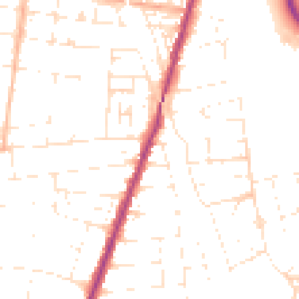 Daytime road noise heatmap for BS23 4EA