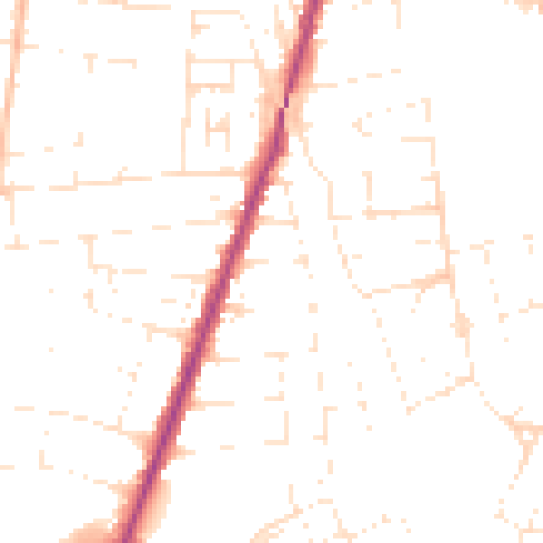Daytime road noise heatmap for BS23 4EJ