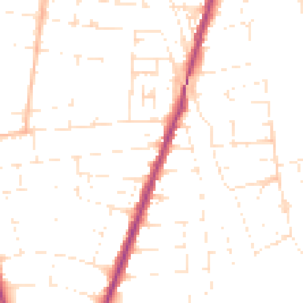 Daytime road noise heatmap for BS23 4JA