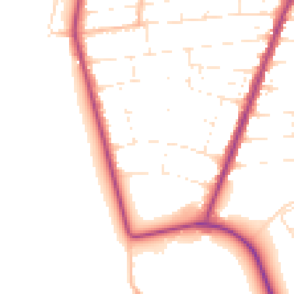 Daytime road noise heatmap for BS23 4JH