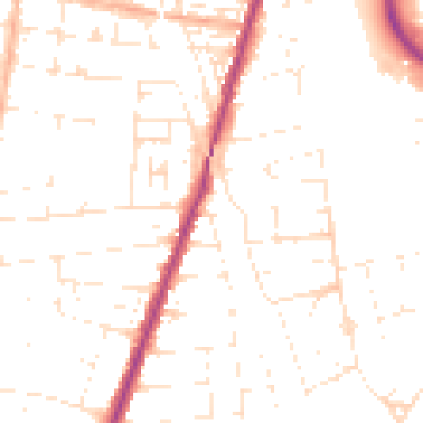 Daytime road noise heatmap for BS23 4LQ