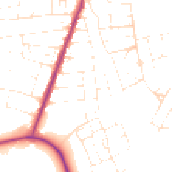 Daytime road noise heatmap for BS23 4LS