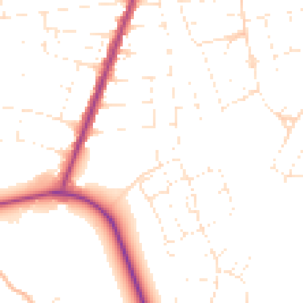 Daytime road noise heatmap for BS23 4LY