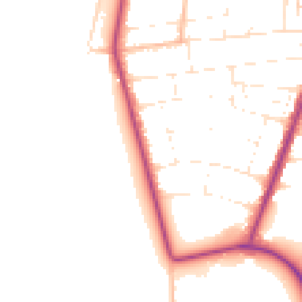 Daytime road noise heatmap for BS23 4NG