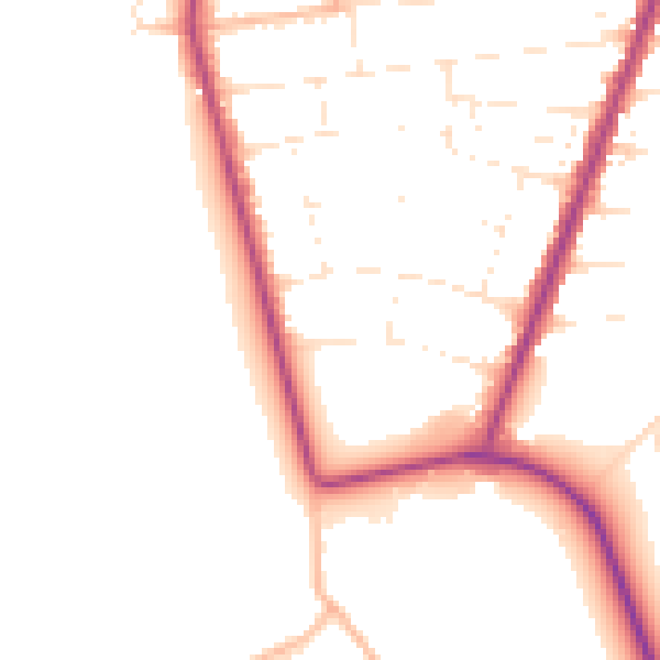 Daytime road noise heatmap for BS23 4NN