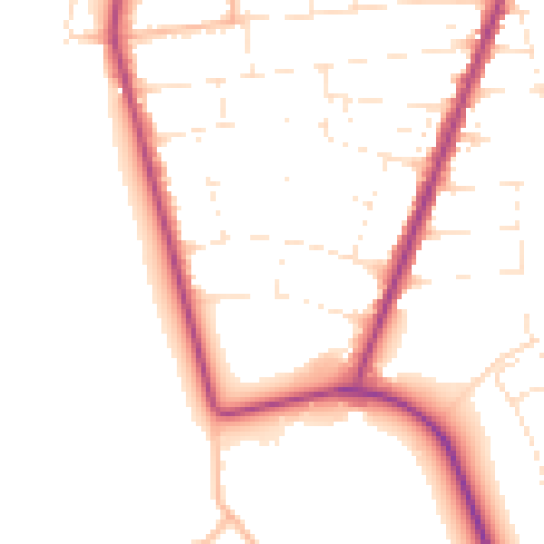 Daytime road noise heatmap for BS23 4NS
