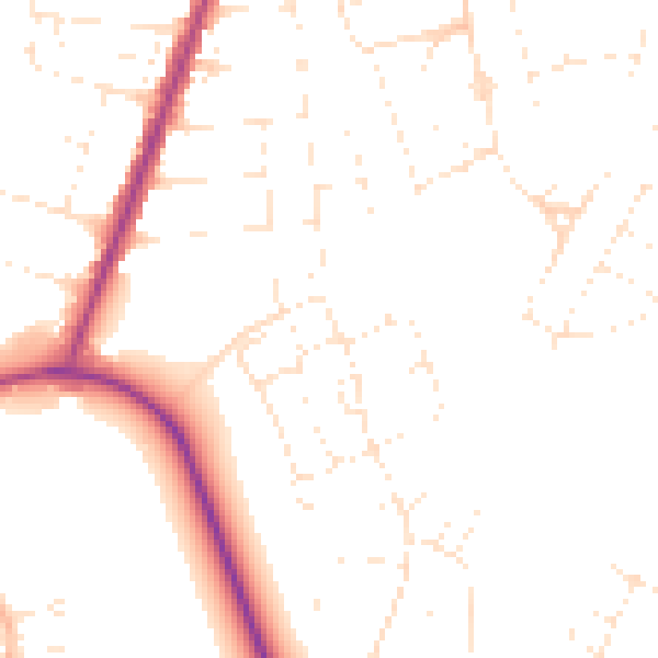 Daytime road noise heatmap for BS23 4PH