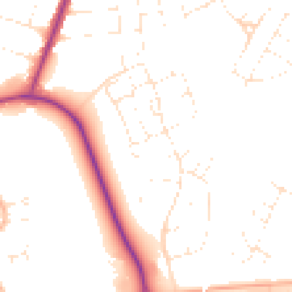 Daytime road noise heatmap for BS23 4QB