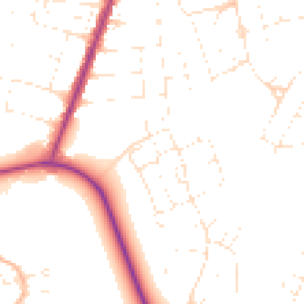 Daytime road noise heatmap for BS23 4QH