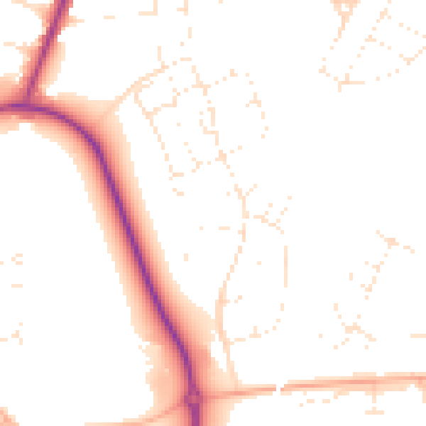 Daytime road noise heatmap for BS23 4QP