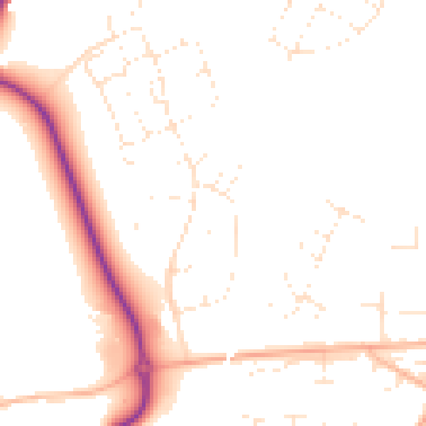 Daytime road noise heatmap for BS23 4RD