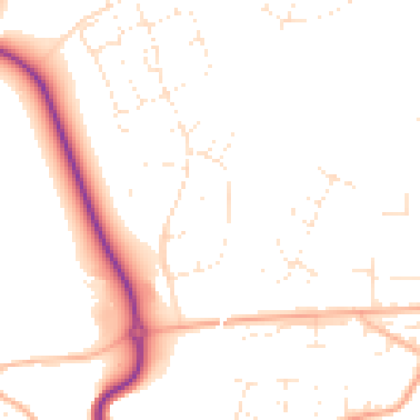 Daytime road noise heatmap for BS23 4RE