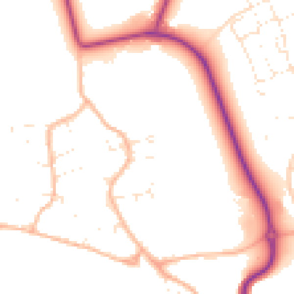 Daytime road noise heatmap for BS23 4SF