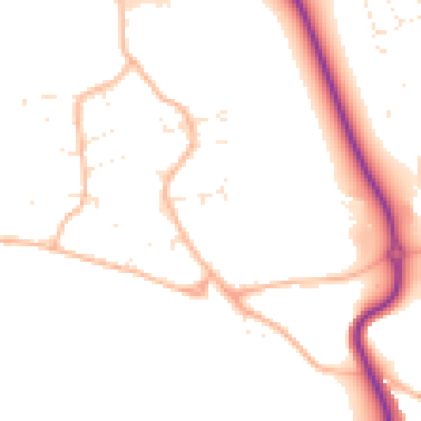 Daytime road noise heatmap for BS23 4SH