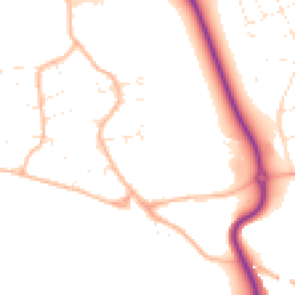 Daytime road noise heatmap for BS23 4SJ